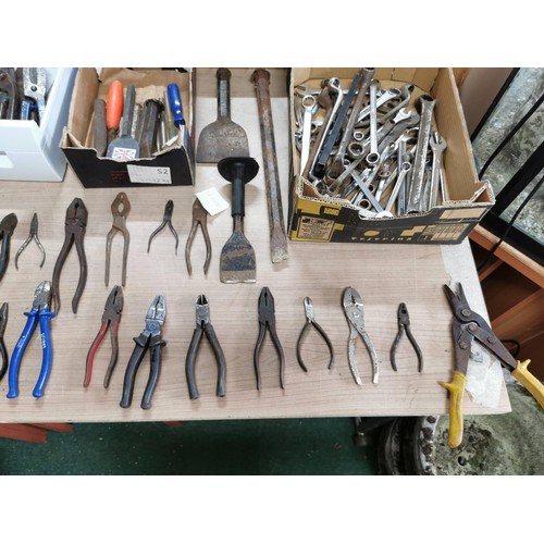 231 - Box containing a large quantity of pliers, chisels, metal cutters etc