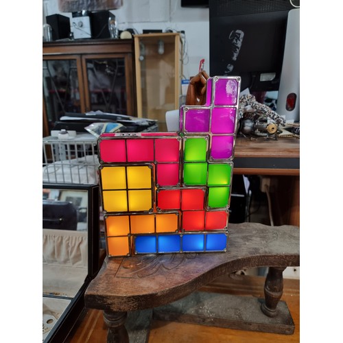 332 - A genuine Tetris lamp, made up of 7 Tetris pieces which light up on connection can be formed to make... 