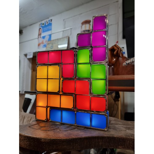 332 - A genuine Tetris lamp, made up of 7 Tetris pieces which light up on connection can be formed to make... 