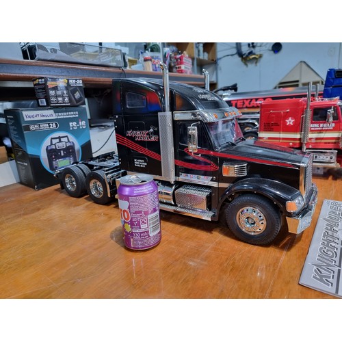 333 - An impressive very large 1/14th scale R/C tractor truck by Knight Hauler by Tamiya complete with a b... 