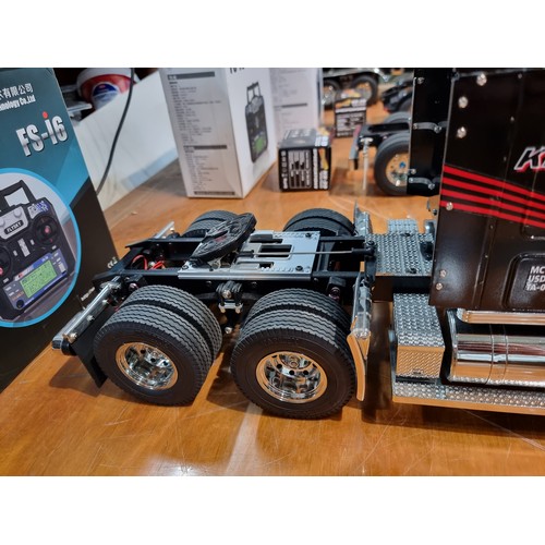 333 - An impressive very large 1/14th scale R/C tractor truck by Knight Hauler by Tamiya complete with a b... 