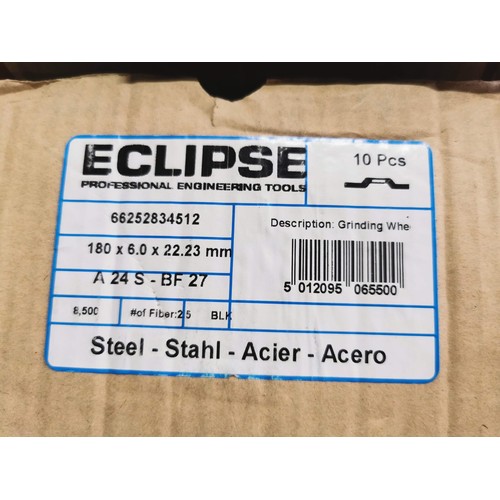 243 - 3x boxes of Eclipse grinding stones. Sealed in boxes, 10 per pack. 180x6.0x22.23mm.