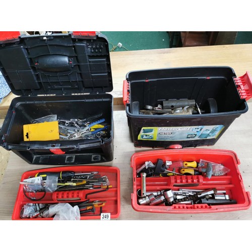 249 - Mastercraft stacking tool station full of tools inc spanners, screwdrivers mole grips etc