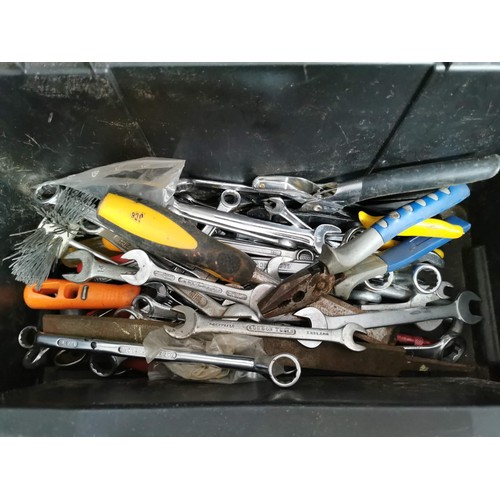 249 - Mastercraft stacking tool station full of tools inc spanners, screwdrivers mole grips etc