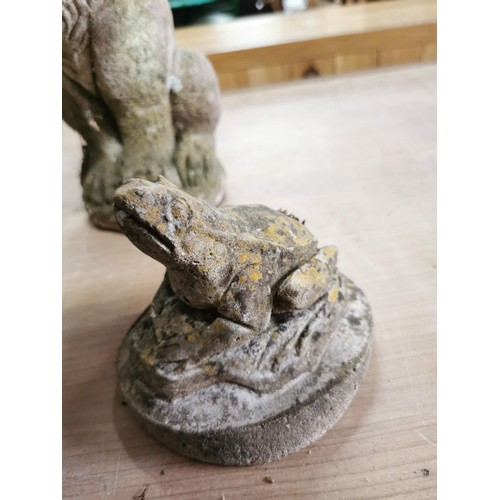 260 - Collection of stoneware items inc a Lion, dachshund dog figure and a small frog all in good order ta... 