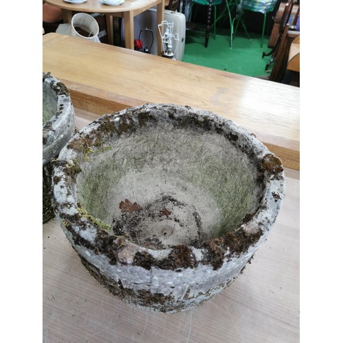 271 - 2x vintage good quality stoneware planters in good order height 22cm high 36cm in diameter