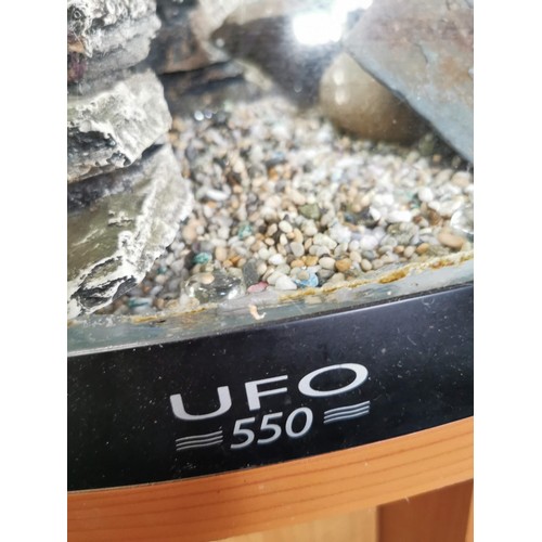 272 - Large corner Aqua One aquarium tank UFO-550, in good order complete with stand and alll accessories ... 