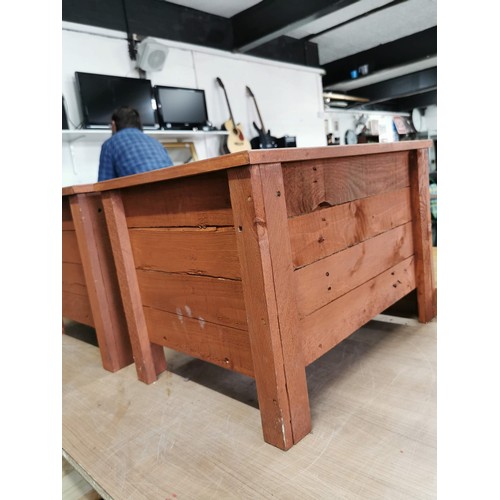 273 - Pair of well made wooden raised planters in good order, have been treated for outdoor use height 37c... 