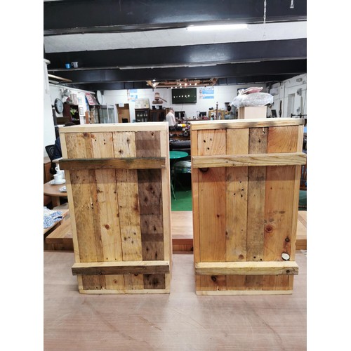 275 - Pair of locally made hand made wooden planters made from recycled timber, treated with linseed oil, ... 