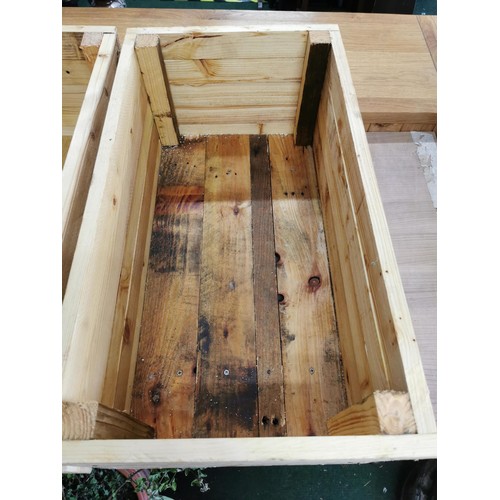 276 - Pair of locally made hand made wooden planters made from recycled timber, treated with linseed oil, ... 