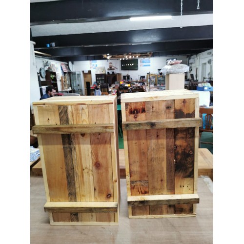 276 - Pair of locally made hand made wooden planters made from recycled timber, treated with linseed oil, ... 