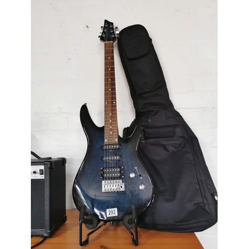 292 - Wesley electric guitar complete with carry bag, stand not included