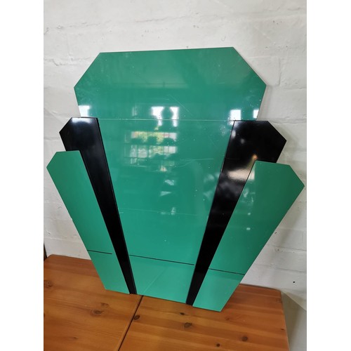 293 - Large art deco style mirror in good order with classic art deco design, height 81cm width 84cm