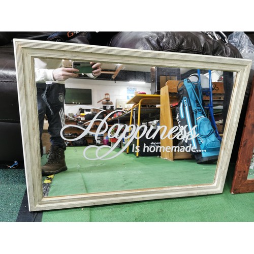 303 - 2x framed mirrors in good order, both with writing on, one reads Live Love Life, other reads Happine... 