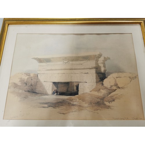 304 - 2x gilt framed and glazed prints by David Roberts of Egyptian scenes 52cm x 69cm