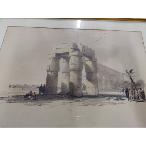 304 - 2x gilt framed and glazed prints by David Roberts of Egyptian scenes 52cm x 69cm