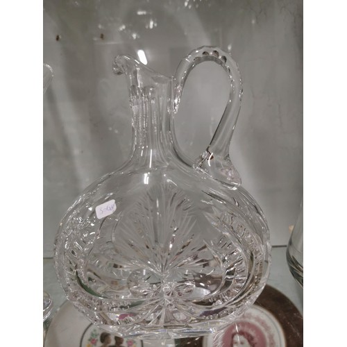 465 - Quantity of good quality cut glass crystal ware inc a vase stamped to the base waterford, cut glass ... 