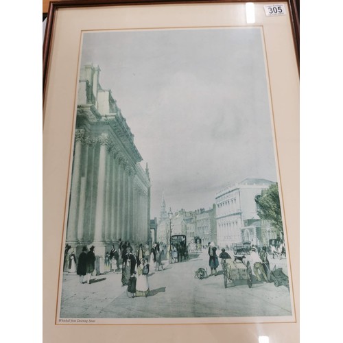 305 - 5x framed and glazed prints of various London Landmarks inc Tower of London, The Strand, Hyde Park e... 