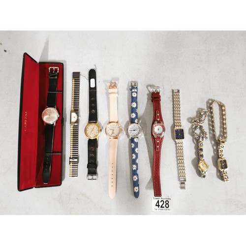 428 - 7x ladies watches and 2x mens watches. Includes Capital and Junghans.