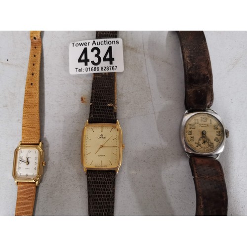 434 - Selection of 7x gents watches inc Lorus, Services and Roldor etc