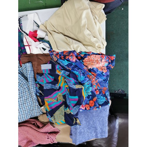 486 - Large quantity of vintage clothing in good order inc scarfs, hats, blouses, skirts, of various brand... 