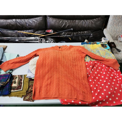 486 - Large quantity of vintage clothing in good order inc scarfs, hats, blouses, skirts, of various brand... 