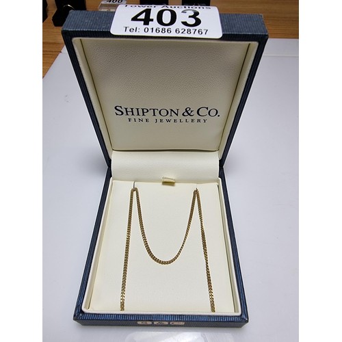 403 - A 9ct yellow gold curb link chain in excellent clean condition and ready to be used with no damage. ... 