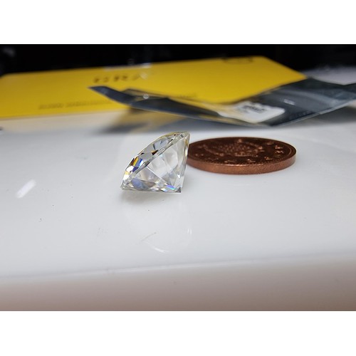 385 - A large 7ct (12.5mm) moissanite diamond by GRA with full COA and moissanite report. this moissanite ... 