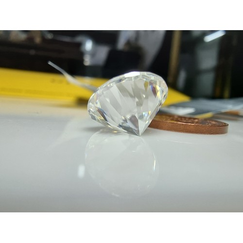 385 - A large 7ct (12.5mm) moissanite diamond by GRA with full COA and moissanite report. this moissanite ... 