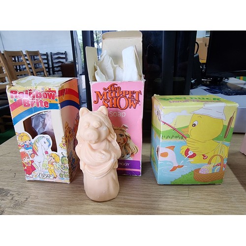 1 - A large collection of various vintage toys and novelty soap sets to include a new and sealed Barbie ... 