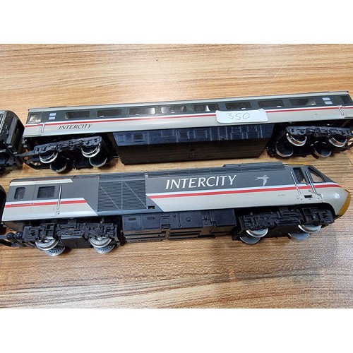 11 - A Hornby intercity 125 four car set with working lights, swallow livery including loco DVT and 2 coa... 