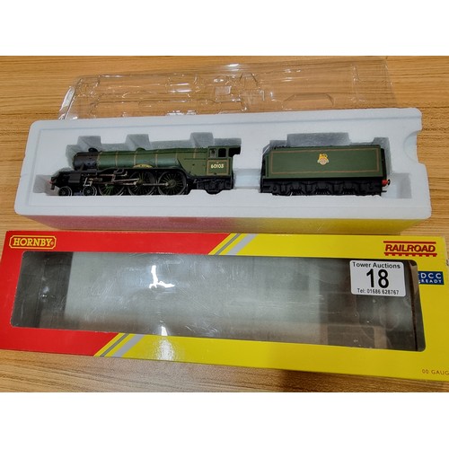 18 - A boxed Hornby R3086 Flying Scotsman locomotive and tender, appears to have been repainted into Brit... 