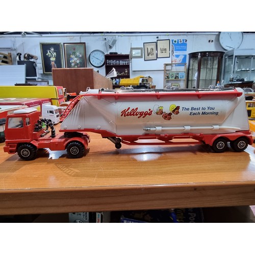 25 - A large collection of various vintage diecast vehicles to include some good long truck lorries inclu... 