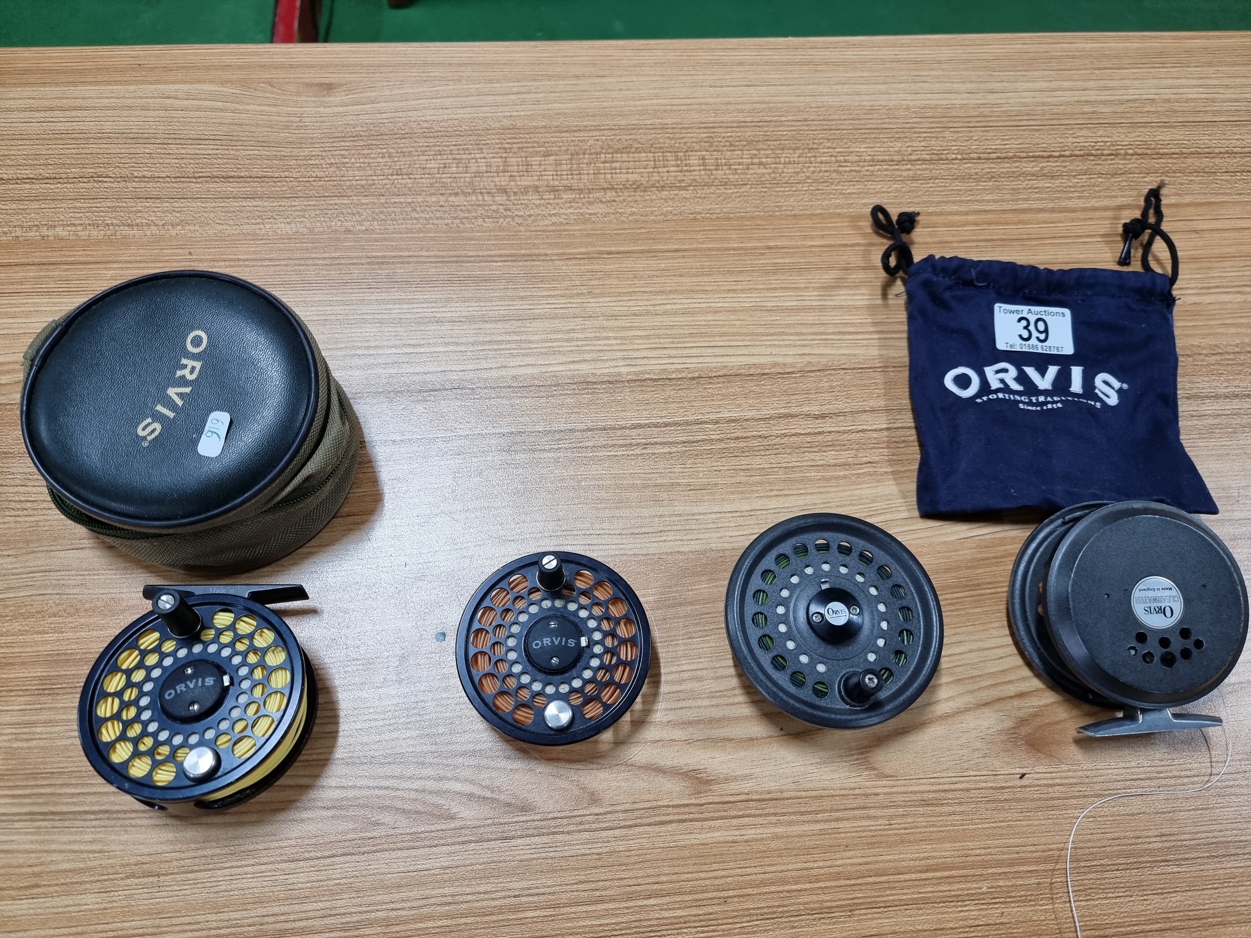 4x good quality fly fishing reels all by Orvis including a good quality Orvis  Battenkill BBS III, an