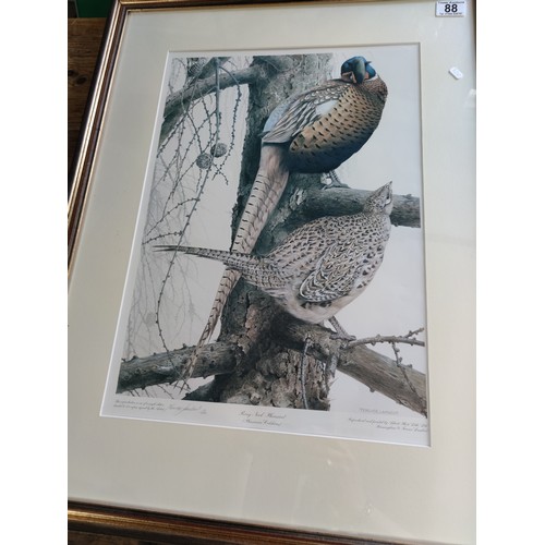 88 - A pair of Terrance Lambert Prints. One is a limited edition 127/400 ring neck pheasants along with a... 