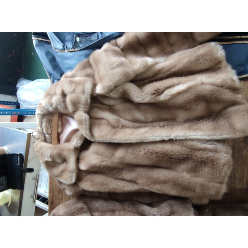 92 - A pair of Tissavel French simulated fur coats. 100 acrylic, both silk lined and in very good order, ... 