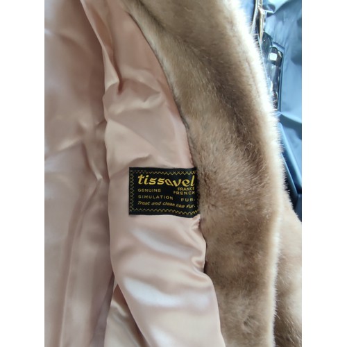 92 - A pair of Tissavel French simulated fur coats. 100 acrylic, both silk lined and in very good order, ... 