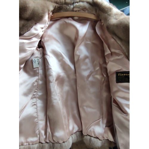 92 - A pair of Tissavel French simulated fur coats. 100 acrylic, both silk lined and in very good order, ... 