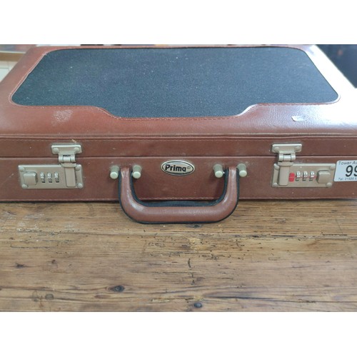 99 - A Prima briefcase complete with expanding organiser along with a Rusell Hobbs hand blender and a Bre... 