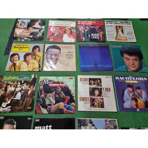 46 - A large collection of various vintage LP vinyl records to include some good bands and artists includ... 