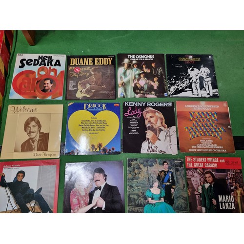 46 - A large collection of various vintage LP vinyl records to include some good bands and artists includ... 