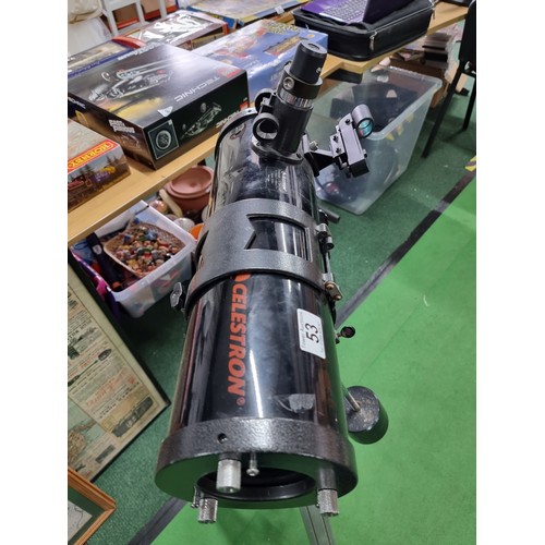 53 - A good quality vintage telescope with tripod stand by Celestron, model firstscope 114 compact 31041.... 