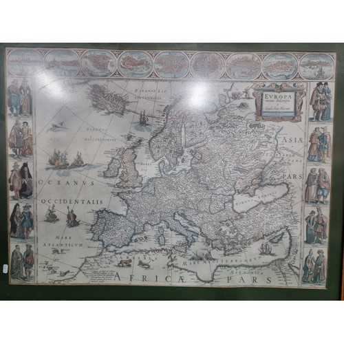 54 - 2x framed and glazed reproduction maps, one of Great Britain by George Willdey, the other is a map o... 