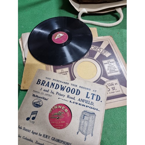 68 - A large collection of 78's with an organised collection in a heavy duty records box along with a bag... 