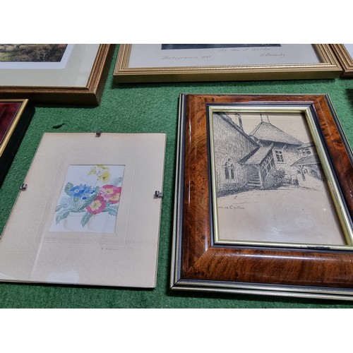 70 - A large collection of various pictures and artworks which are framed and glazed to include an origin... 