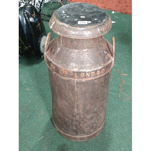 128 - Vintage milk churn Express Dairy complete with its lid