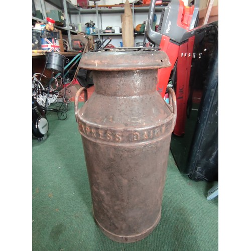 128 - Vintage milk churn Express Dairy complete with its lid