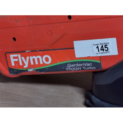 145 - Flymo garden vac complete with pouch and in good working order