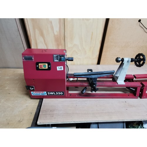 149 - LumberJack SWL350 Wood lathe starter kit electric complete with extension arm 370w good working orde... 