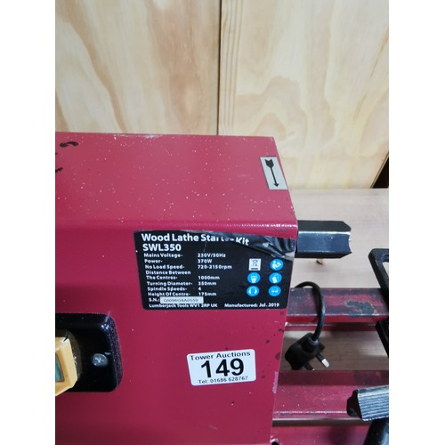 149 - LumberJack SWL350 Wood lathe starter kit electric complete with extension arm 370w good working orde... 